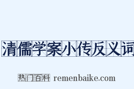 清儒学案小传反义词是什么意思的图片